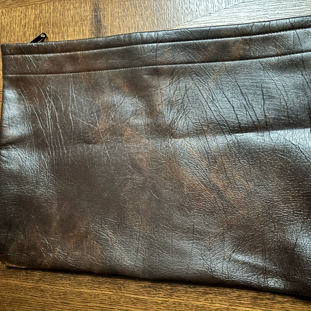 Scovill Brown Leather Clutch Bag | Vintage - Pouch -Unisex